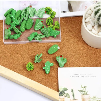 Decorative Wooden Flamingo & Cactus Push Pins