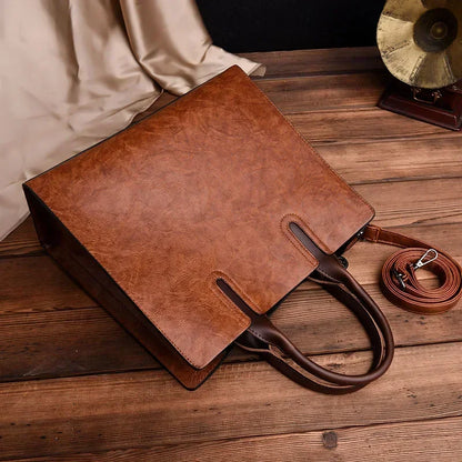 Vintage Oil-Skin Effect Tote Bag