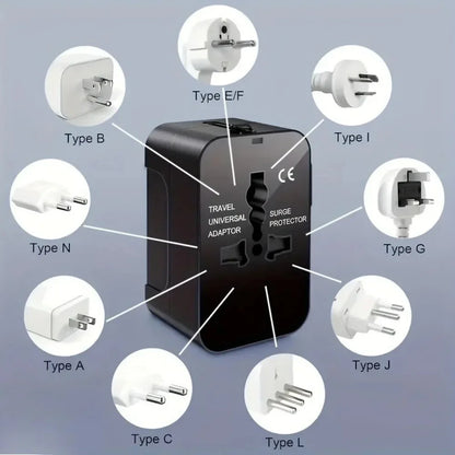 Universal International Travel Adapter with USB & USB-C