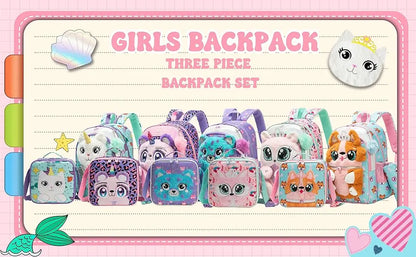 Girls 3-Piece School Backpack Set
