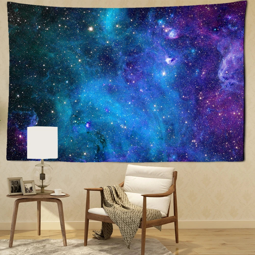 Blue Galaxy Starry Sky Wall Tapestry