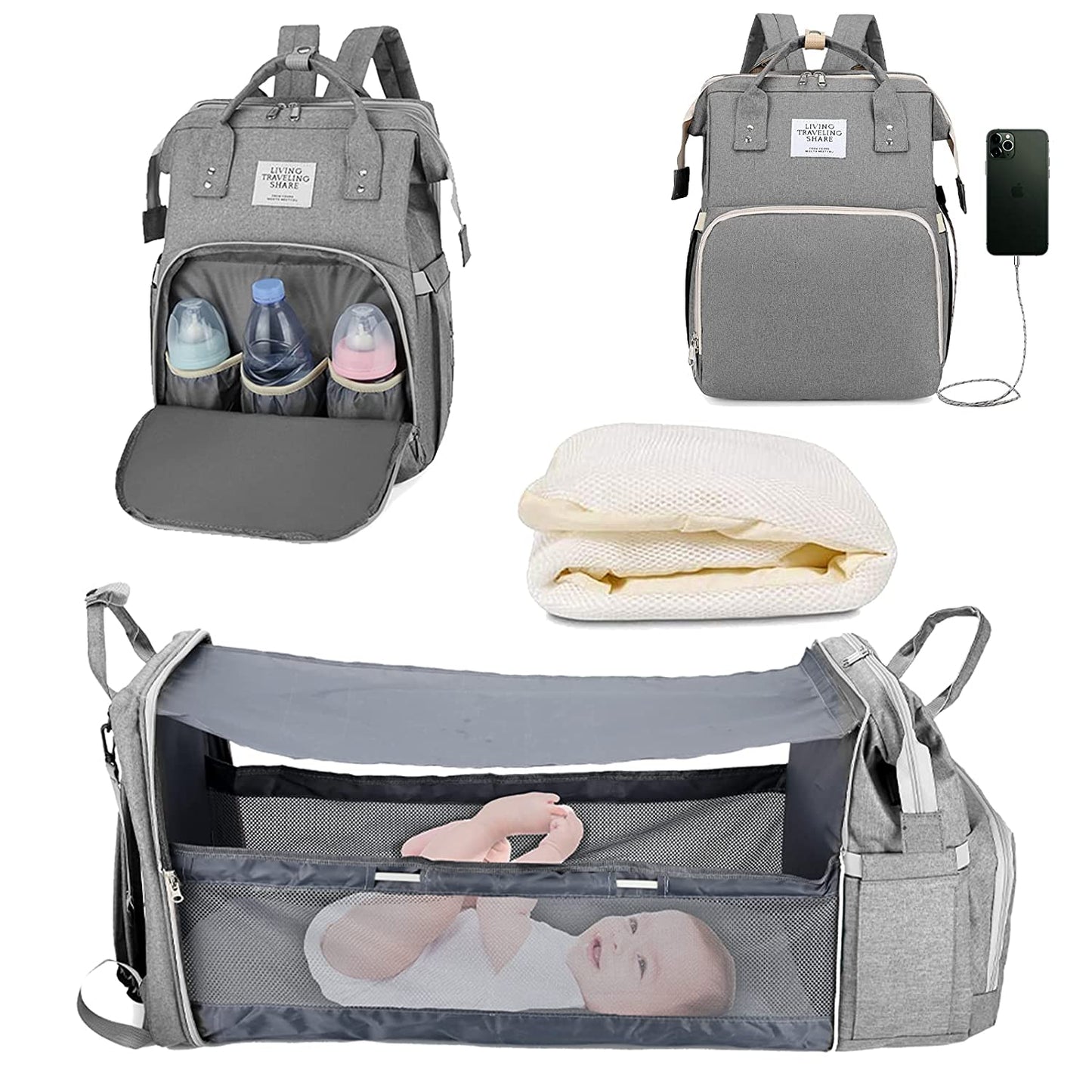 Folding Crib Diaper Bag