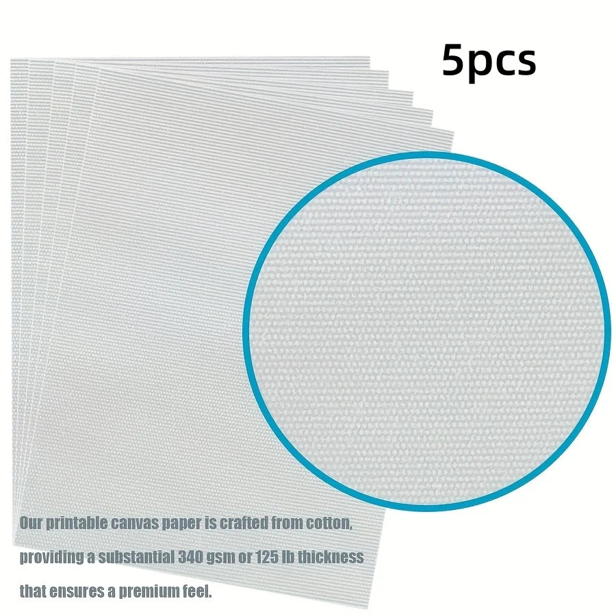 Printable Cotton Canvas Fabric Sheets for Inkjet Printers