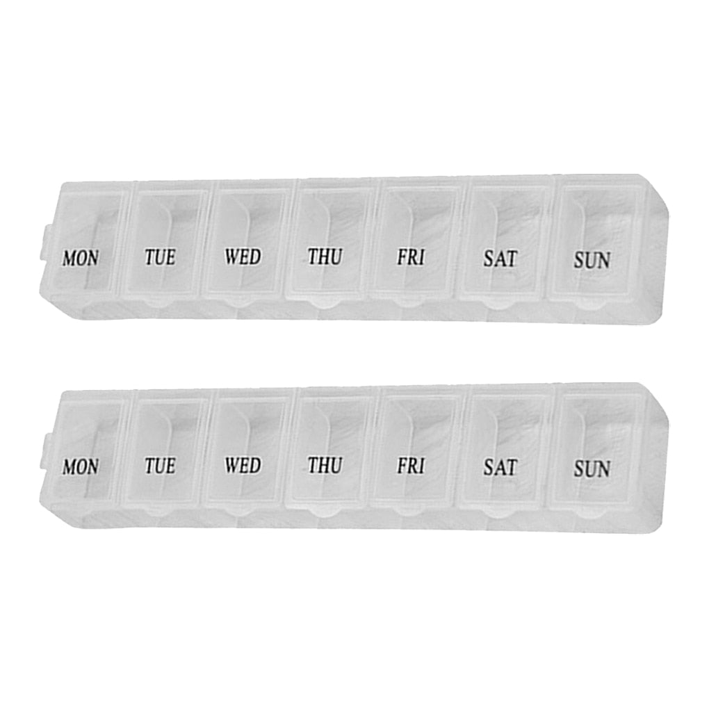 2Pcs/set Pill Case Plastic 7 Days