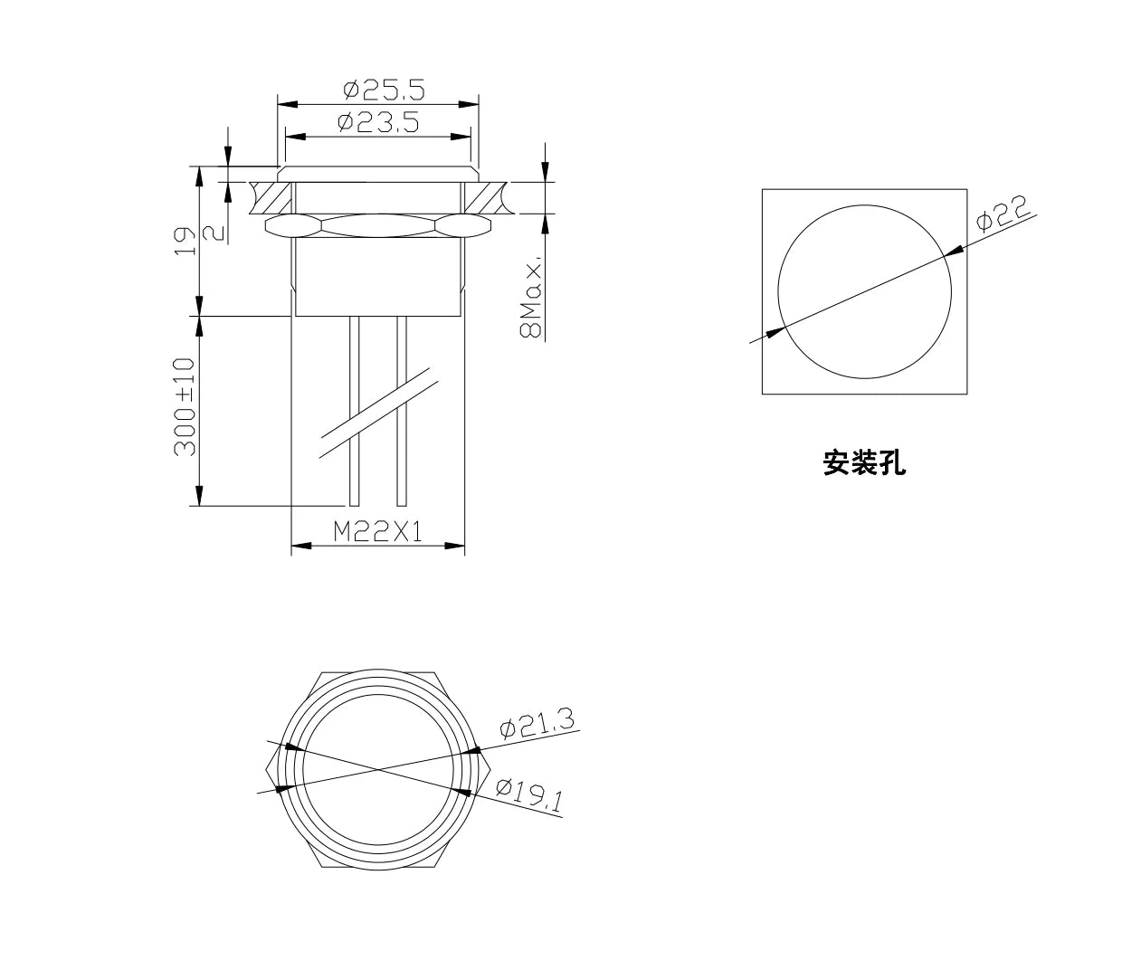 IP68 Stainless Steel Piezo Momentary Push Button Switch