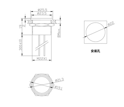IP68 Stainless Steel Piezo Momentary Push Button Switch
