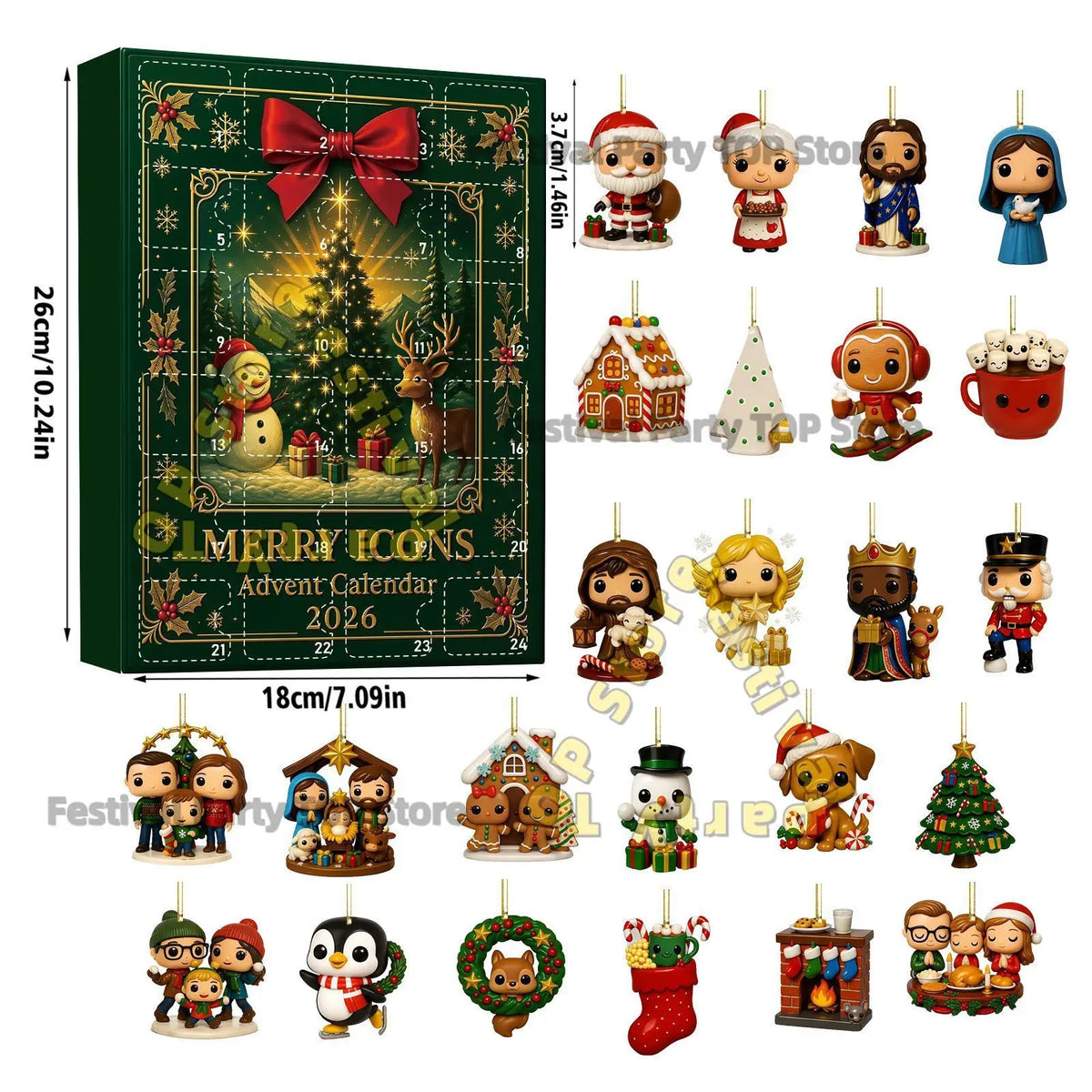 24-Day Christmas Countdown Ornament Box