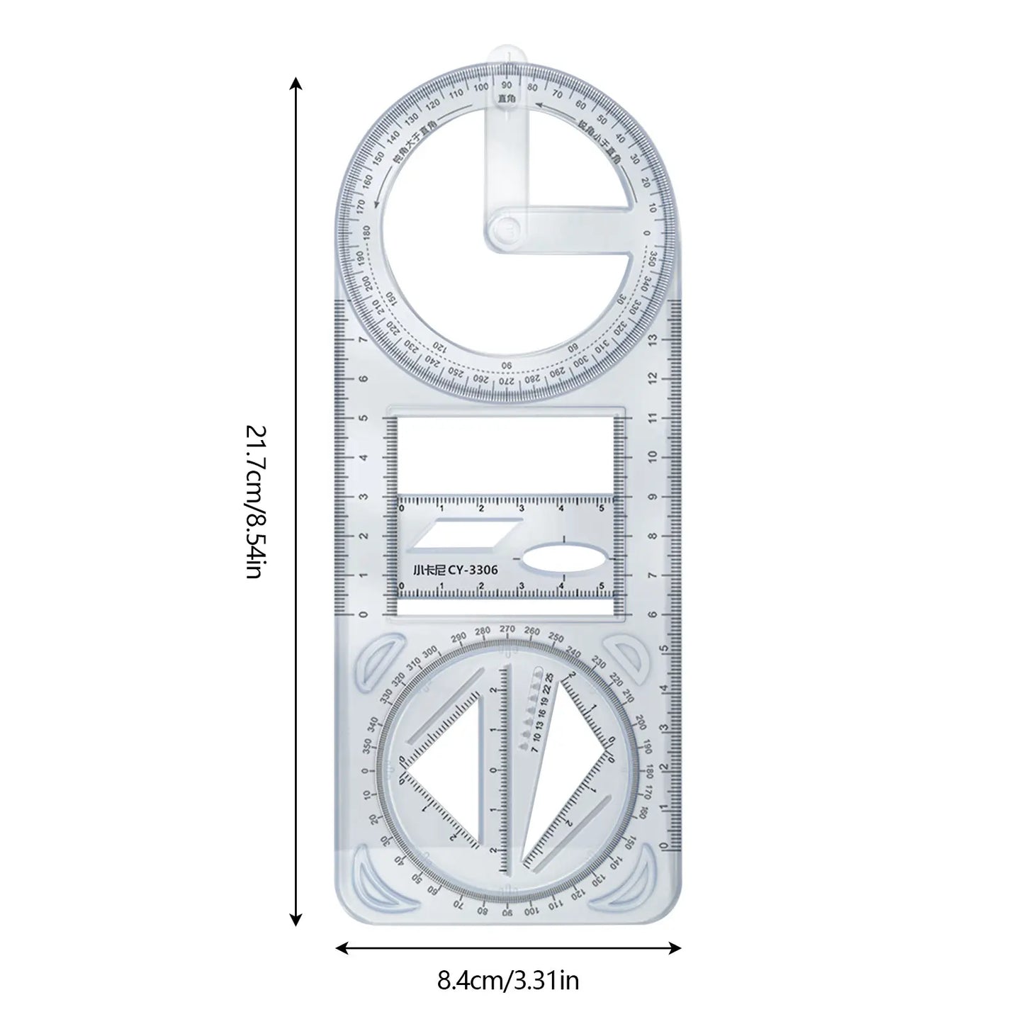 Multifunctional Geometric Triangle Ruler