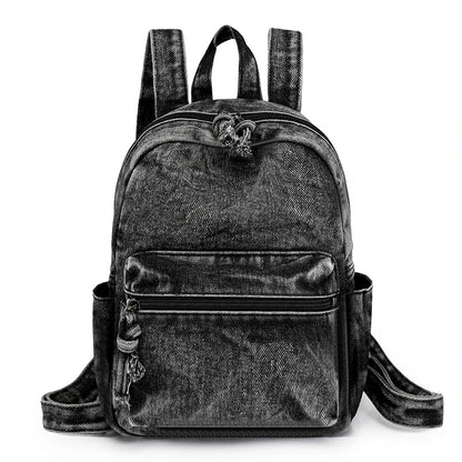 Women’s Washed Denim Casual Backpack