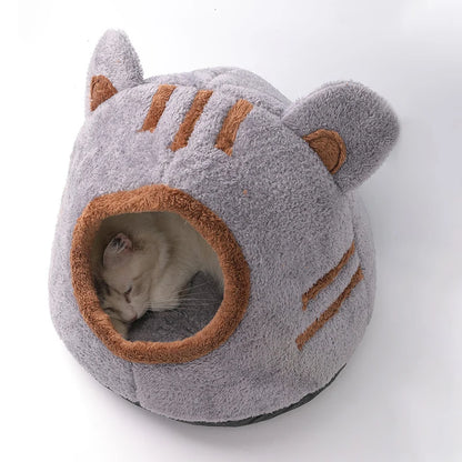 Bear Head Plush Pet Cave Bed