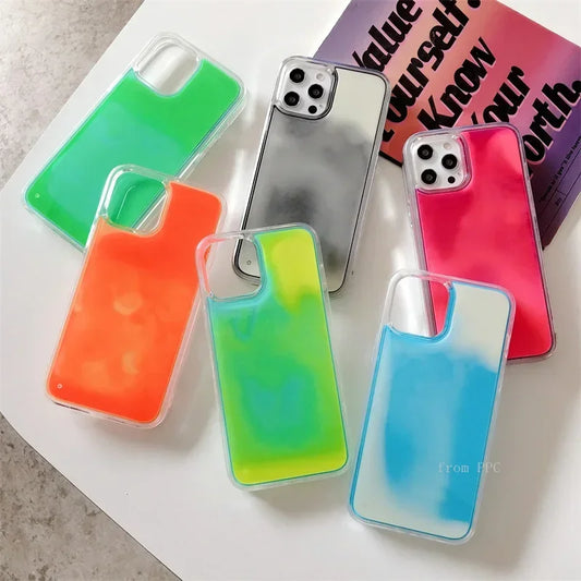 Moving Sand Luminous Phone Case For iPhone