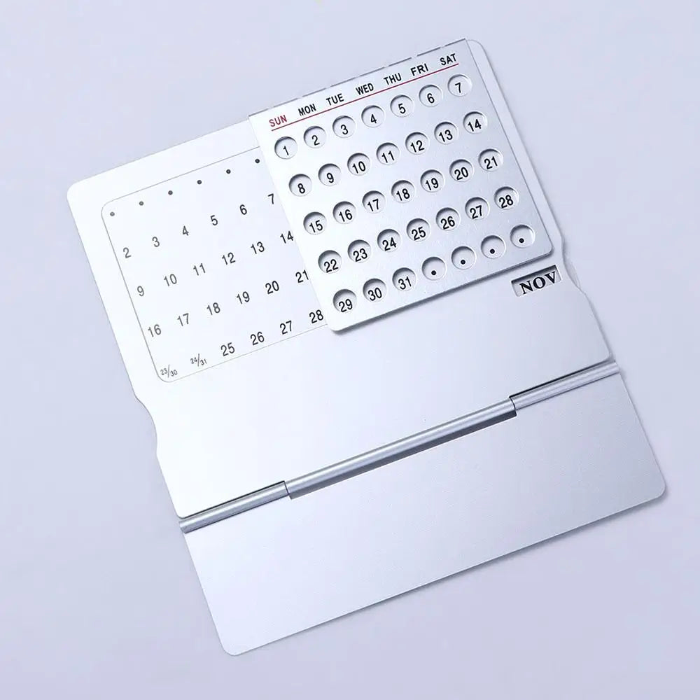 Aluminium Perpetual Desk Calendar