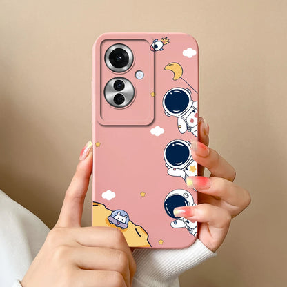 Phone Cover Cute Astronaut Soft Liquid Silicone Shell For OppoReno 11F OppoF25 Pro