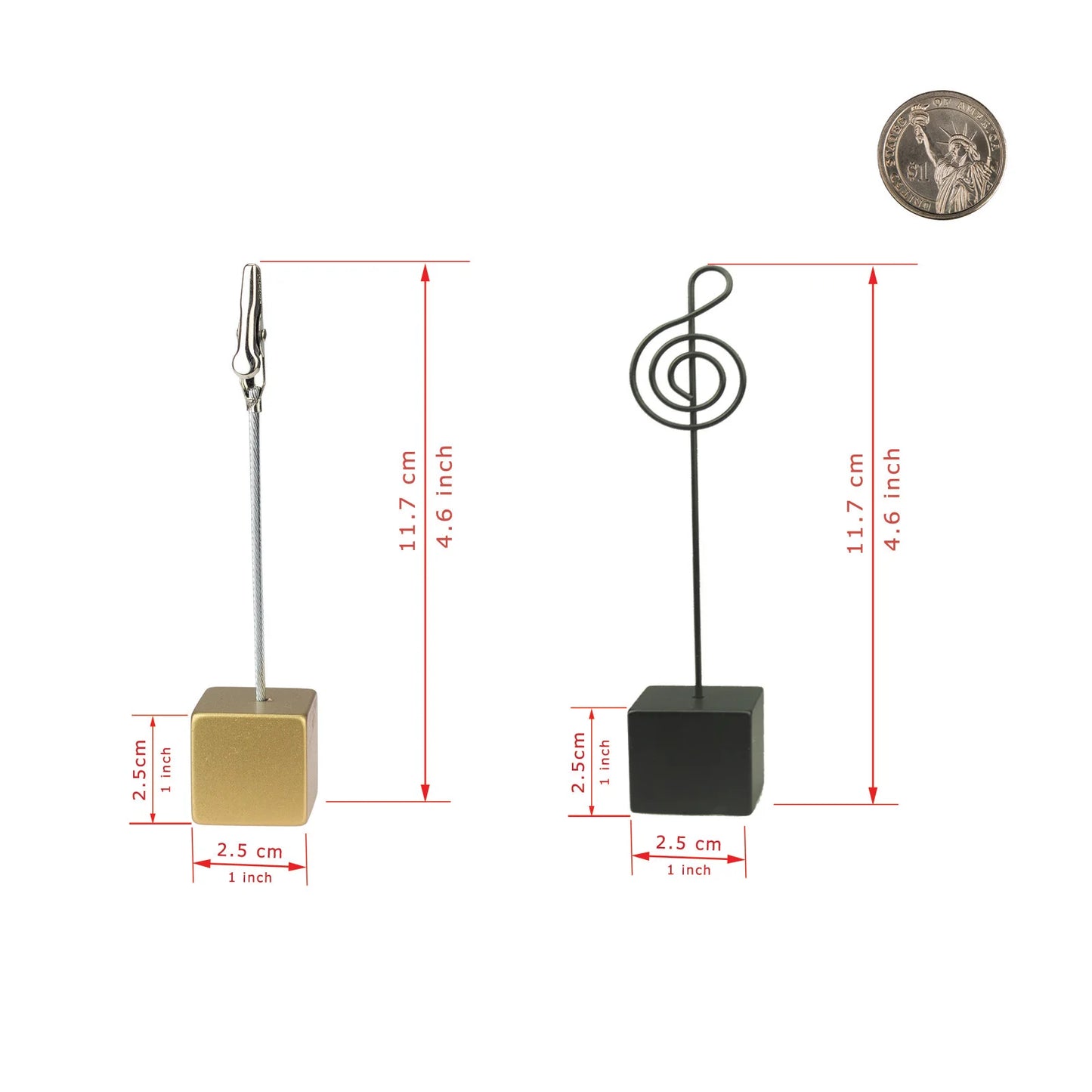 Color Cube Stand Alligator Wire Photo Clip