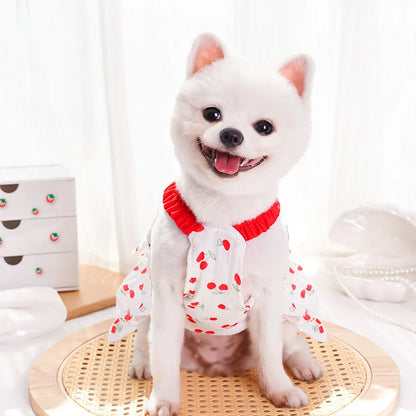 Cherry Print Princess Dress for Dogs & Cats