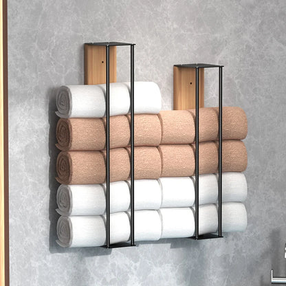 Wall Mounted Wooden Towel Rack