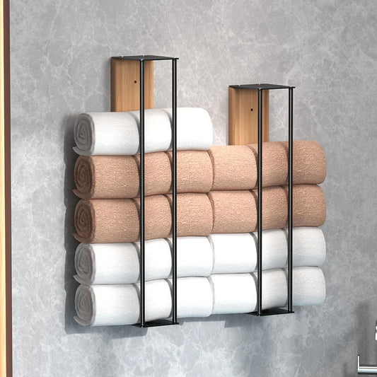 Wall Mounted Wooden Towel Rack