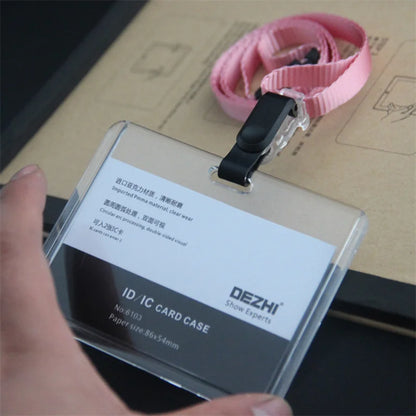 Retractable ID Badge Holder with Card Sleeve