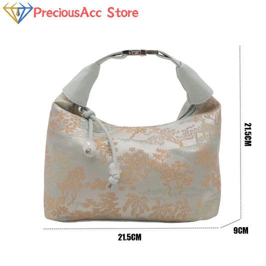 Chinese Embroidered Canvas Shoulder Handbag