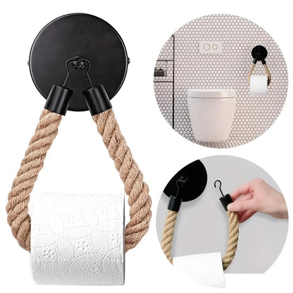 Retro Rope Paper Towel & Toilet Roll Holder