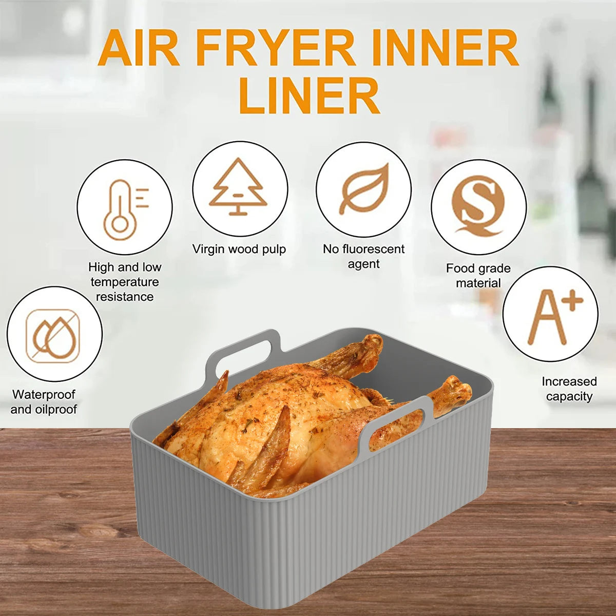 Air Fryer Silicone Liner Basket Set