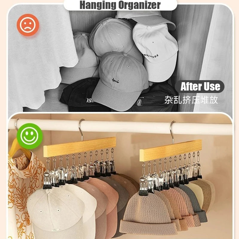 6 or 10 Clip Closet Storage Hanger