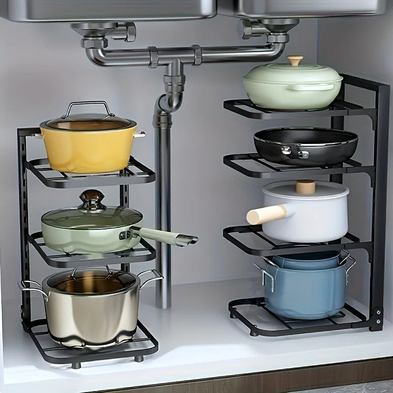 Adjustable Pot & Pan Organizer Rack