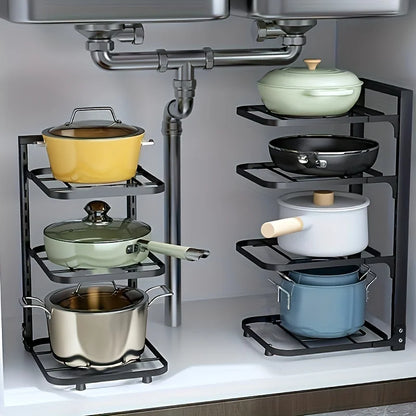 Adjustable Pot & Pan Organizer Rack