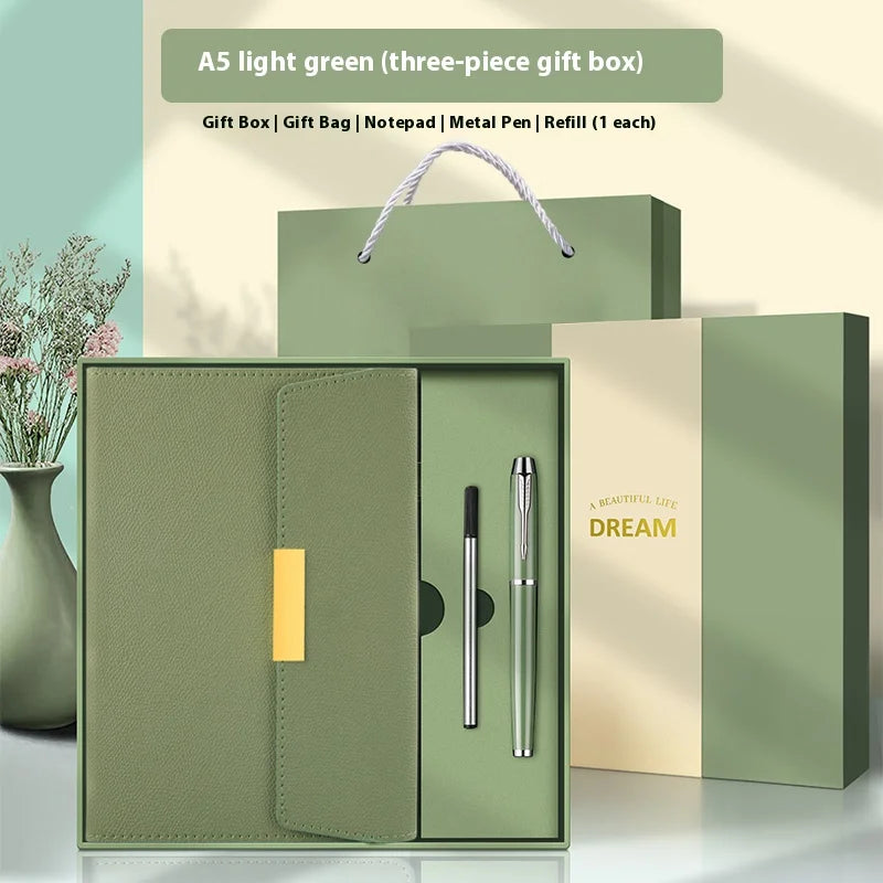 Premium A5 Leather Business Notebook Gift Set