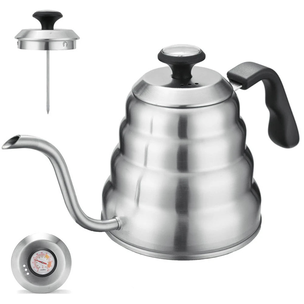 Gooseneck Coffee Kettle with Built-In Thermometer – 1L & 1.2L