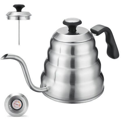 Gooseneck Coffee Kettle with Built-In Thermometer – 1L & 1.2L
