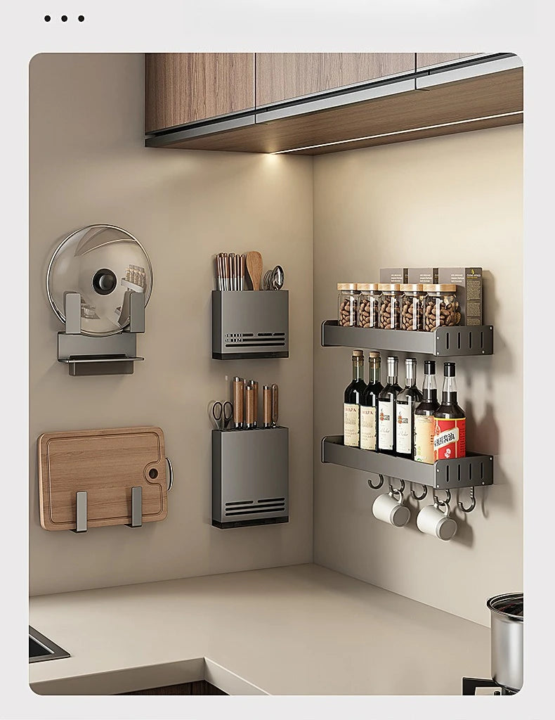 Wall-Mounted Kitchen Storage Rack