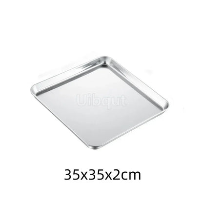 Golden Stainless Steel Food Serving Tray