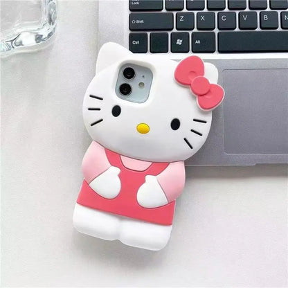 Bowknot Kitty 3D Silicone Phone Case