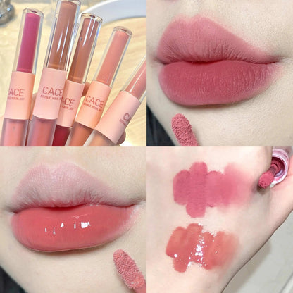 CACE Double-Head Lip Gloss & Matte Lipstick