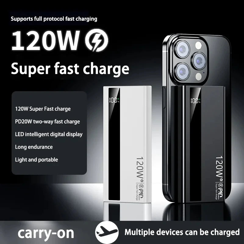 120W Fast Charging Portable Power Bank