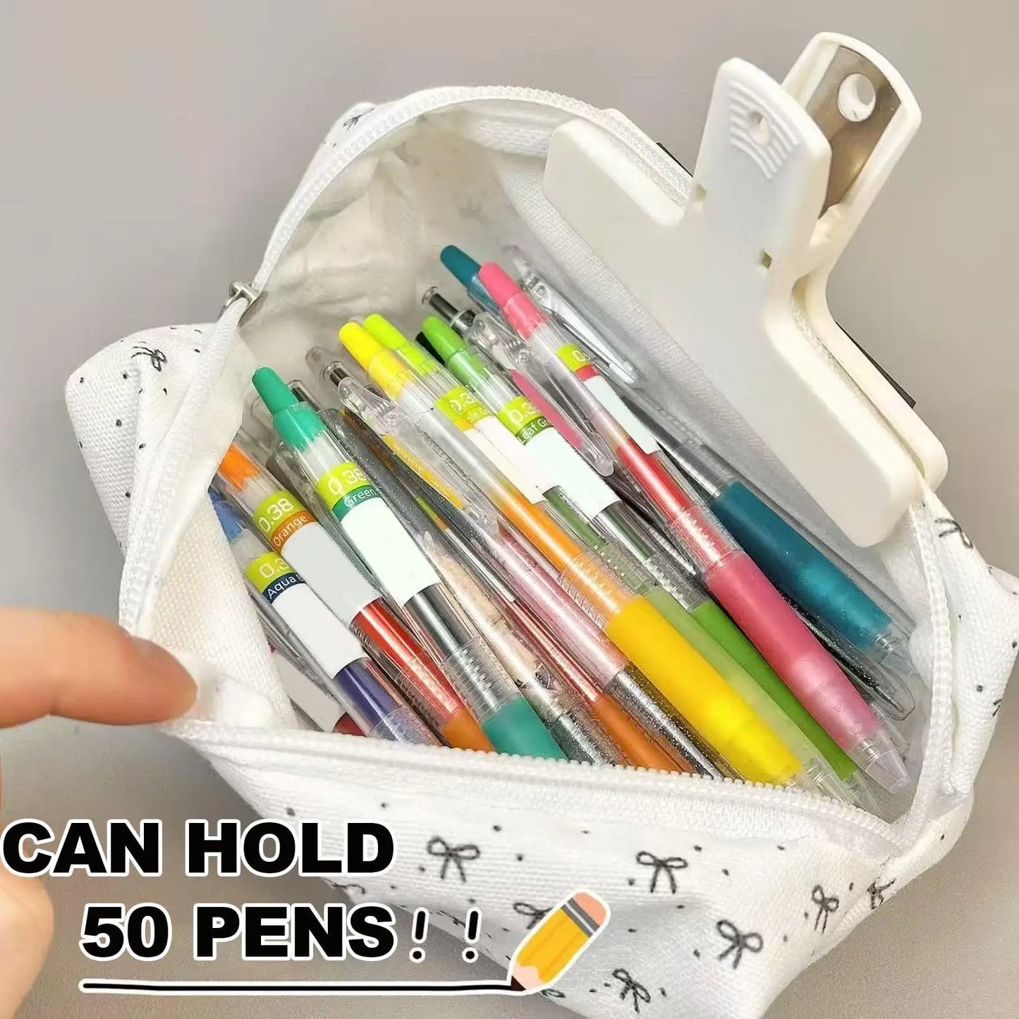 Large Capacity Bow Pencil Case