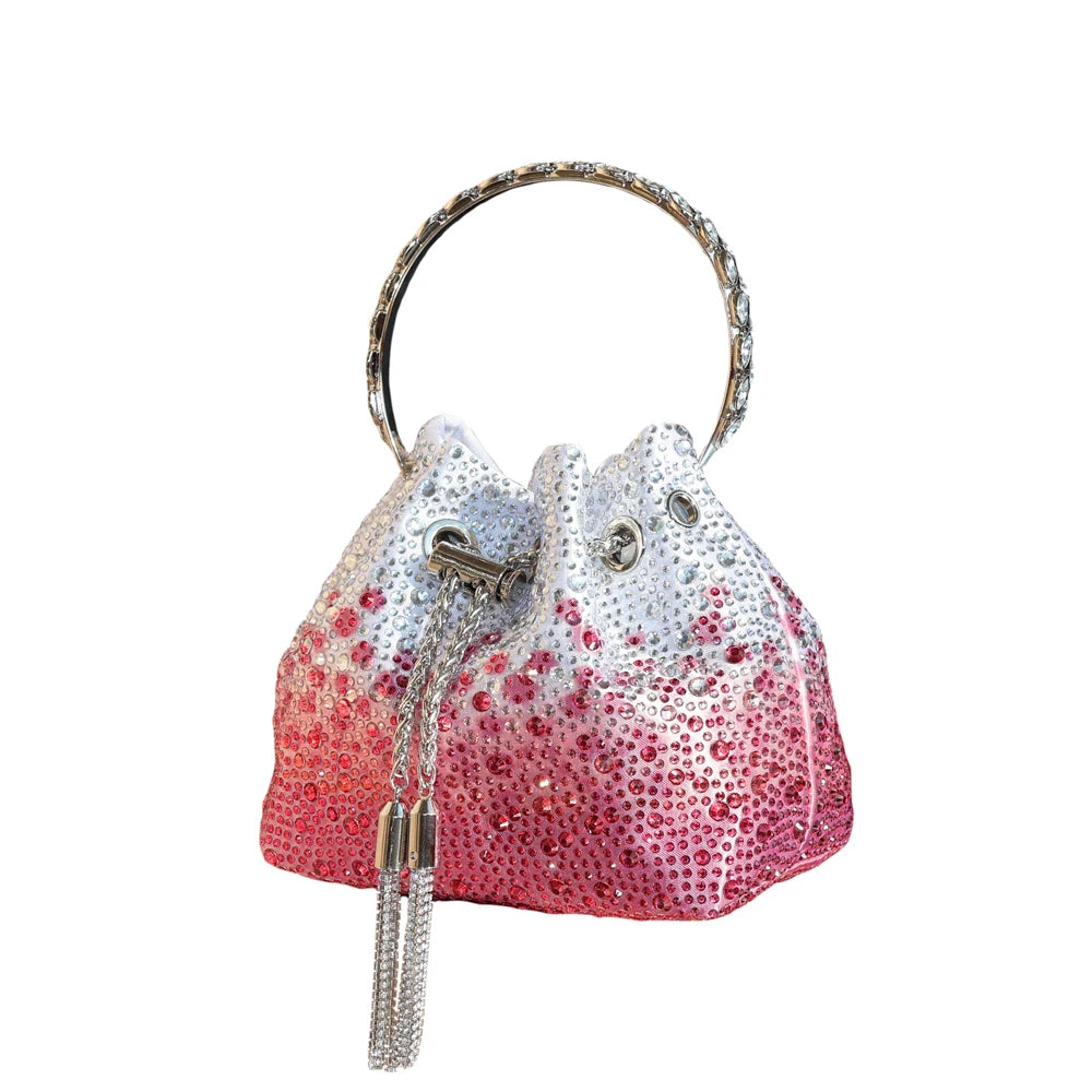 Luxury Rhinestone Bucket Evening Bag