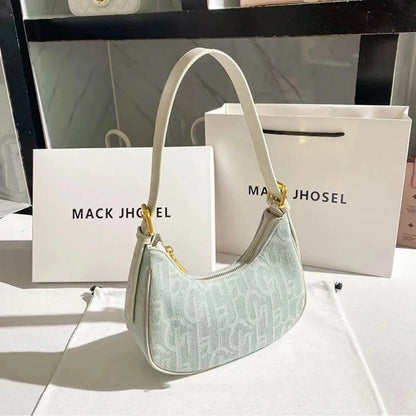 Pleated Crescent Shoulder Bag for Women