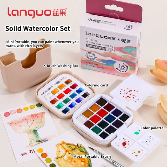 Portable Watercolour Paint Set with Brush