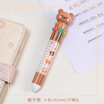 10-Colour Bear Multi-Ink Gel Pen
