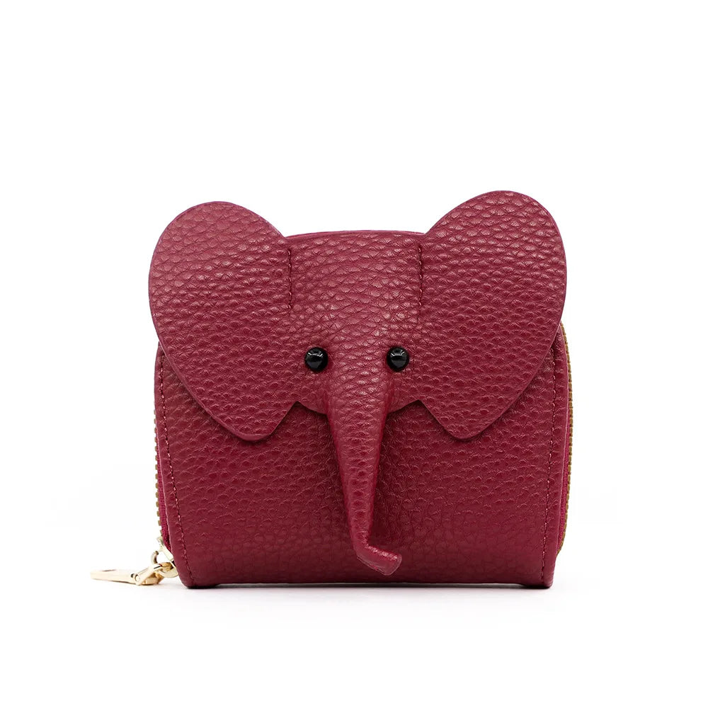Cute Elephant Women’s Zip Card Wallet