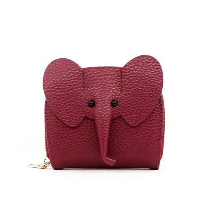 Cute Elephant Women’s Zip Card Wallet