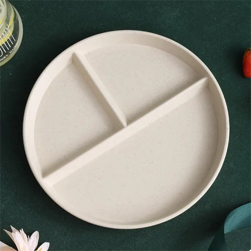 Divided Dish In 3 Reusable Round Dinner Plate
