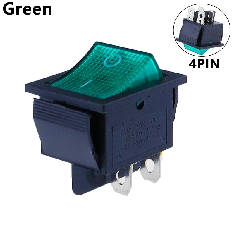 KCD4 Illuminated 4-Pin Rocker Power Switch