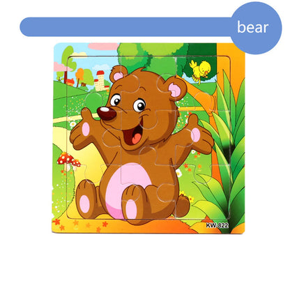Wooden Animal Puzzle Set for Kids – 4 or 6 Pieces