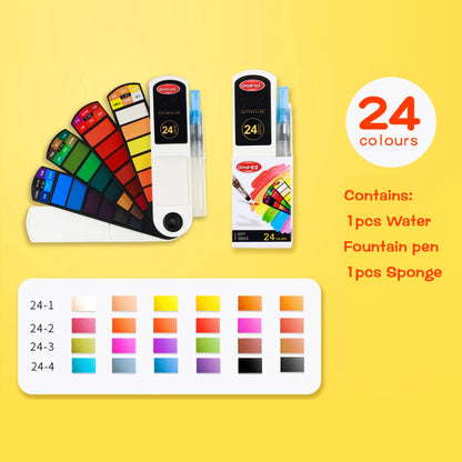 Portable Watercolour Paint Set with Folding Palette