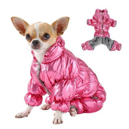 Winter Waterproof Dog Jumpsuit with Warm Fleece Lining
