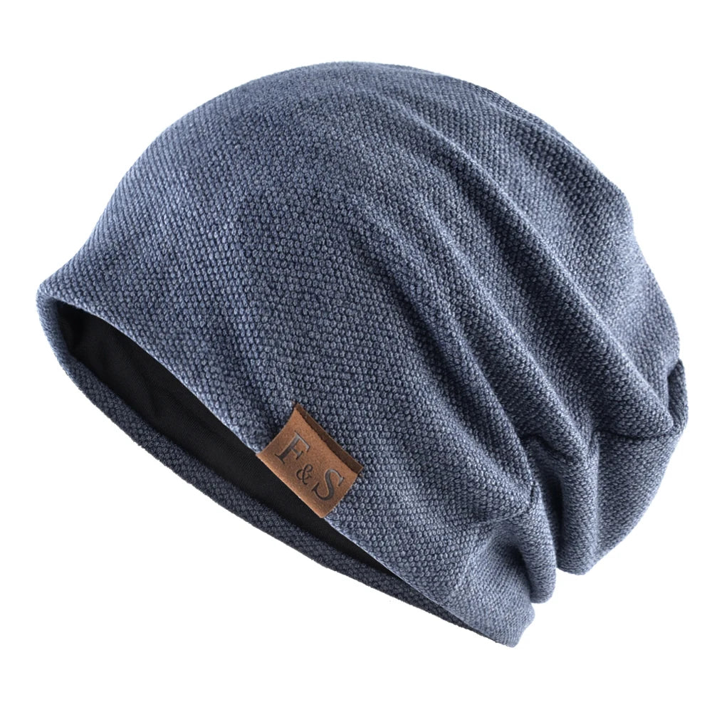 Unisex Cotton Knit Casual Beanie Hat