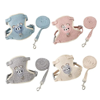 Bear Pet Harness & Leash Set for Small Dogs & Cats
